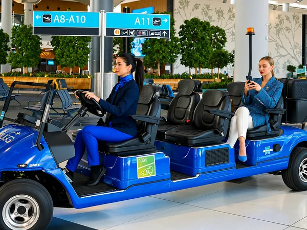 Havalimanında buggy ile uçuş kapısına transfer